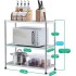 3-Tier Shelf Shelving Storage Unit,Multipurpose Stainless Steel Modern Storage Organizer, Standing Shelf Microwave Rack,Plant Stand,for Kitchen,Living Room,Office,Garage,Patio