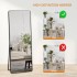 INGUNAR Dressing Mirror Full Length Mirror 157 cm x 47 cm, Floor Mirror Large Wall Mounted Mirror Stand Mirror Aluminum Alloy Frame Suitable for Bedroom Living Room Black with Bracket（Black）