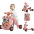 4 in 1 Walker for Baby, Baby Push Walker, Assemble as Scooter/Balance bike/Detachable Panel, Walking Toys for Infants 3-12 Months, Pink