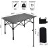 Folding Camping Table, Height Adjustable Folding Table (95*72*55cm) Lightweight Aluminum Folding Table Roll Up Table, Portable Grill Table with Carrying Bag for Beach, Camping, Picnic, Fishing, BBQ