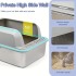 INGUNAR Stainless Steel Cat Litter Box High Sides, Extra Large XL Cat Litter Box Enclosure for Big Multiple Cats with Lid, Metal Litter Pan Tray, Non-Sticky, Include Litter Mat & Scoop