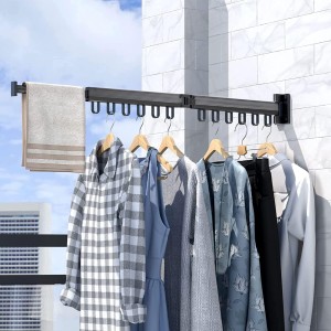 Clothes Drying Racks Retractable Wall Mount Drying Rack for Laundry Room, Aluminum Folding Racks Collapsible Clothing Hanging Racks for Cloakroom,Bathroom,Mudroom,Bedroom…