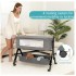 INGUNAR 3 in 1 Bedside Crib,Bassinet Bedside Sleeper with Wheels,Storage Basket,Mosquito Nets,Changing Table, Mattress,Easy to Assemble Bassinet for Newborn/Infant,Adjustable Bedside Crib