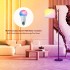 TDOO RGB Floor Lamp for Living Room, Modern Beige/Black Linen Lampshde, Adjustable Pole 60-73inch Height, Tall LED Standing Lamp for Bedroom and Office