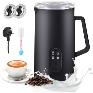 TDOO 4-in-1 Electric Milk Frother,10.5oz/ 300ml Large Capacity Foam Maker Milk Steamer for Latte Coffee, Cappuccino, Latte, Milk Warmer with Two Whisks for Hot&Cold Frothing and Heating