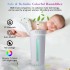 INGUNAR Portable Mini Humidifier, 300ml USB Car Air Humidifier with 7 Colors LED Night Light, Built-in 800mAh battery Personal Desktop Ultrasonic Purifier for Baby Bedroom Desk Travel Office Home