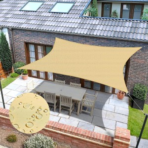 Sun Shade Sail Waterproof Outdoor Rectangle Shade Canopy UV Block Awning for Patio Garden Backyard Lawn (3 * 5m)