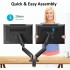 Dual Monitor Desk Mount Stand,Monitor Arm Desk Mount With Fully Adjustable Gas Spring for 15-32 inch Flat/Curved Computer Screens,75x75/100x100mm VESA Mount,C Clamp/Grommet Base for 2 Computer Screen