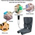 Heat Air Compression Leg Massager with Helpful Optional Modes Controller for Foot and Calf (BLACK-A)