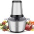 Food Chopper, Electric Meat Chopper with Powerful Motor, 3L Stainless Steel, 2 Speed Levels, Safety Function, Multi Chopper for Meat, Fruits, Vegetables (sliver 1)