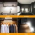 LED Motion Sensor Cabinet Light, Under Counter Closet Lighting, Dimmable, Ultra Thin, Wireless USB Rechargeable Kitchen Night Lights, for Wardrobe,Closets,Cabinet,Cupboard(2 Pack 20cm-White Light)