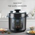 Electric Pressure Cooker 10 in 1, Sterilizer, Slow Cooker, Rice Cooker/Grain Cooker, Steamer, 6 Liter Smart One-touch Program Smart Rice Cooker Multi-Functional Steam, Boil, Stew, Black (Black-C)