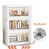 3 Pcs Foldable Storage Box,55L Stackable Bins with Lids and Wheels,Double opening Foldable Storage Box,Large Stackable Folding Crates,for Clothes,Snacks,Toys and Books,Home,Outdoor Car,(White)