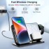 TDOO Wireless Charging Station 4 in 1 Wireless Charger, Fast 15W Wireless Charger with Dual Alarm Clock Compatible for Apple Watch/AirPods Pro/iPhone 13/12/11/11pro/11pro Max/X/XS/XR Samsung S20/S10