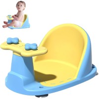 Baby Bath Seat,Newborn Bath Tub Chair with Comfortable Non-Slip Safe Soft Seat seat 4 Stable Suction Cups and Spinner Design,Safe Skin-Friendly Material Bath Chair, Suitable for 6-24 Months Babies