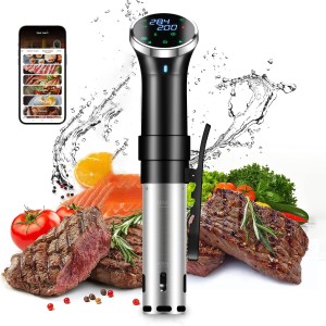 TDOO Sous Vide Cooker 1100W, Immersion Precision Cooker, WIFI Connected App Control, Ultra Quiet Rapid Heating Circulator Temperature and Time Digital Display