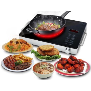 TDOO 3500W Single Infrared Ceramic Hot Plate for Cooking, with Adjustable Temperature & Stay Cool Handles, Suitable for Office/Home/Camp Use, Compatible for All Cookwares, (BLACK-D)