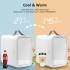 Mini Refrigerator, Beauty Refrigerator with Led Light and Glass Panel, Ac/dc Portable Hot or Cold Fridge, Suitable for Cosmetics, Beverages, Food, Bedroom, Office, Car, Dormitory