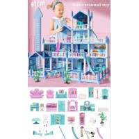 Doll House Girls Dream House - 4 Floors 14 Rooms with Furniture Accessories, 2 Lights, 6 Dolls and 1 Pet, Dollhouse toy for 3 4 5 6 7 8 years old girls boys , Girls Toddler DIY Ideas Gifts