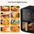 INGUNAR Air Fryer Large Capacity 8L with Oil-Free, Visible Cooking Window & Internal Light, with Led Touch Screen for 8-in-1 Functions, Space-Saving Slim Design And Customized Temp/Time