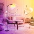 TDOO RGB Floor Lamp for Living Room, Modern Beige/Black Linen Lampshde, Adjustable Pole 60-73inch Height, Tall LED Standing Lamp for Bedroom and Office