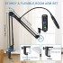 TDOO Condenser USB Microphone, Plug & Play PC Computer Microphones Kit with Adjustable Boom Arm Stand Shock Mount, One-Touch Mute for Streaming, Podcast, Studio Recording and Games 192kHz/24Bit