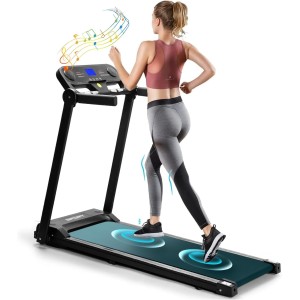 Foldable Treadmills for Home, Walking Treadmill Machine, Heart rate display, 265lbs Running Exercise Machine with LED Display Time, Speed, Distance, Calories for Home Fitness Jogging Walking