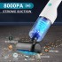 INGUNAR Cordless Portable Vacuum Cleaner, 8000Pa Strong Suction, Lightweight Rechargeable Vacuum Cleaner, 4000 mAh, HEPA Filter, for Home, Car, Dust Removal, Pet Fur, Office