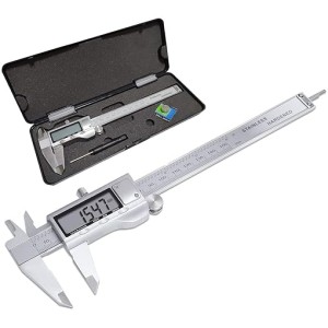 TDOO Digital Caliper Measuring Tool with Stainless Steel, Electronic Micrometer Caliper with Large LCD Screen, Auto-Off Feature, Inch and Millimeter Conversion (6 Inch/150 mm) (Stainless steel -A)