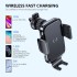 [Upgraded Version] Wireless Car Charger,15W Qi Fast Charging Auto-Clamping Car Mount,Windshield Dash Air Vent Phone Holder Compatible with iPhone 13 12 Mini 11 Pro Max,Samsung S21 (Black) (B)