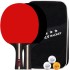 Ping Pong Paddle Set - Includes 2 Player Rackets, 3 Professional Table Tennis Balls, Portable Storage Case, Home Indoor or Outdoor Play, Advanced Spin, Speed, Control for Kids and Adults