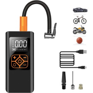 TDOO Tire Inflator Portable Air Compressor, With 4000mAh Rechargeable Battery Car Tire Inflator,150PSI Cordless Tire Inflator with Digital LCD Air Pump for Car Bike Motor Ball Swim Rings