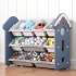 TDOO Multi-Bin Kids Toys Organizer, 3-layer Children's Toy Storage Rack with 9 Plastic Boxes, Cute Toy Rack, Storage Bins Toy Boxes with Deluxe Pack Include Stickers, Non-slip Mats, Ferrules, Hooks