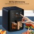 INGUNAR Air Fryer Large Capacity 8L with Oil-Free, Visible Cooking Window & Internal Light, with Led Touch Screen for 8-in-1 Functions, Space-Saving Slim Design And Customized Temp/Time