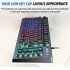 LED Rainbow Backlit 87-Keys Mechanical Gaming Keyboard, Waterproof Keyboard,Compact Keyboard with 11 Multimedia Shortcut Keys,USB Wired Keyboard for PC Gamers Home Office (Black)