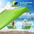 Beach Tent| Sun Shade| Camping Sun Shelter UPF50, Portable Windproof Beach Canopy|10ft Tall, 10ft x 6.5ft|4 Sandbags, 2 Rods, 1 Tote Bag, Fits 5-7 People, Perfect for Beaches, Camping Trips, Picnics