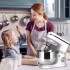 TDOO Stand Mixer,6L 8-Speed 1000W Tilt-Head Food Mixer, Kitchen Electric Standing Mixer With Dough Hook, Whisk, Beater, Splash Guard & Mixing Bowl For Baking, Dishwasher Safe (White)