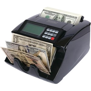 Bill Counter Machine, Money Counting Machine with UV/MG/IR Counterfeit Detection, Count Value of Bills, Value Count, Add and Batch Modes, Large LED Display, ≥900 Bills/Min