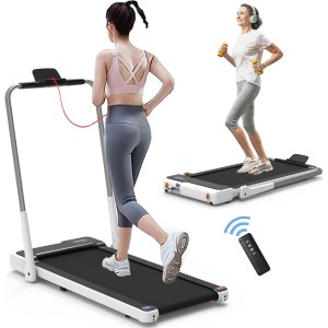 3.5HP Folding Under Desk Treadmill With Safety Lock, Walking Pad for Home/Office, Walking Treadmill, Walking Jogging Machine Max 220lbs, 42cm Wide Running Belt,Remote Control LED Display