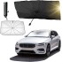 Enew Car Sun Shade,for Car Front Windshield, Car Umbrella Sun Shade Cover, Foldable UV Reflector And Heat, Sunshade for Cars, Fits Most Vans SUVS (57 x 31 In), Black