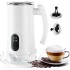 4 In 1 Electric Milk Frother, 350ml Automatic Hot & Cold Foam Coffee Maker For Cappuccino, Latte, Macchiato, Hot Chocolate, Auto Shut-Off Milk Steamer Warmer With 2 Whisks For Frothing And Heating