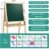 Easel for Kids,Rotatable Double Sided Easel for Kids Adjustable Standing Art Easel with Painting Accessories for Toddlers Boys and Girls-Green.Double-Sided Magnetic Dry Erase Board and Chalk Board