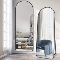 INGUNAR Full Body Mirror, Bedroom Mirror, Wall Mounted Mirror, Vanity Mirror, Aluminum Alloy Frame, Full Length Mirror, Hanging Vertical Or Inclined Floor Mirror (With Bracket)…