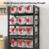 INGUNAR 5-Tier Kitchen Storage Shelves, Metal Shelves for Storage Pantry Shelves with Rolling Wheels, Movable Multifunctional Storage Rack, Standing Shelf Rack for Kitchen/Bedroom/Laundry Closet