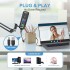 TDOO Condenser USB Microphone, Plug & Play PC Computer Microphones Kit with Adjustable Boom Arm Stand Shock Mount, One-Touch Mute for Streaming, Podcast, Studio Recording and Games 192kHz/24Bit