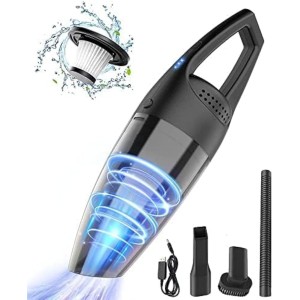 TDOO Car vacuum cleaner,8000PA Cordless Battery Rechargeable Quick Charge Tech, Small and Portable Waterwashable Filter with Powerful Cyclonic Suction vacuums Cleaner for Home Office and Car Cleaning