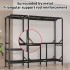 Heavy Duty Covered Clothes Rack, Portable Wardrobe Closet Multi-functional Bedroom Clothes, Closet Metal Clothing Rack with Grey Oxford