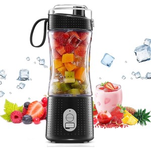 TDOO Portable Blender Personal Size Blender for Shakes and Smoothies with 14 Oz BPA Free Travel Cup, Mini Blender Cup with 6 Blades, USB Rechargeable for Office, Gym, Kitchen