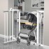 TDOO Auto Close Safety Baby Gate, Stairs Safety Gate, Max Suitable Width is 126cm, Pet Gate Safety Door Including 46 cm Extension Rack, Retractable Baby Bate for Babies, Pets, Stair Baby Gate