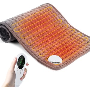 Heating Pad Electric Heating pad for Back/Shoulder/Neck/Knee/Leg Pain, Cramps and Arthritis Relief, 10 Fast Heating Settings, Auto-Off, Machine Washable, Moist Dry Heat Options, Extra Large（60*30CM）